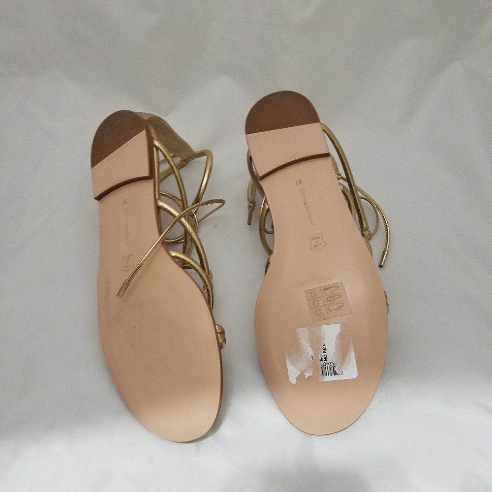Gianvito rossi Mekong silk gold sandal 37 - Picture 4 of 5